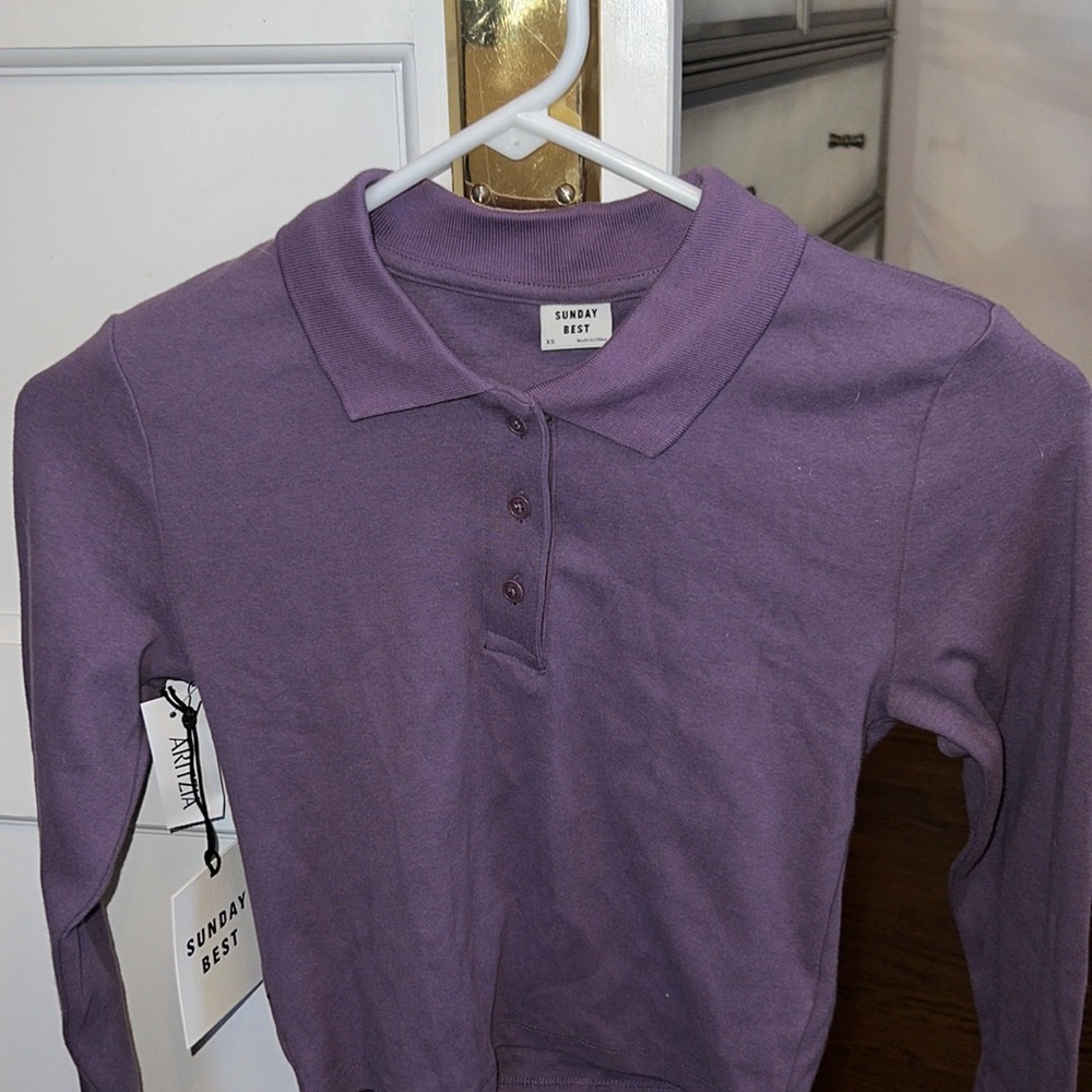Aritzia, purple, button up